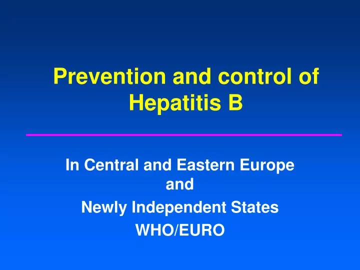 prevention and control of hepatitis b