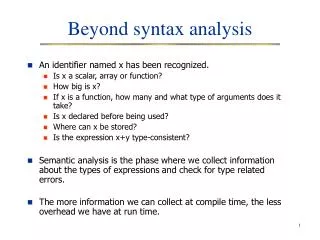 Beyond syntax analysis