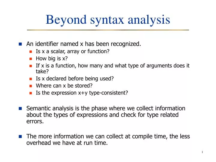 beyond syntax analysis