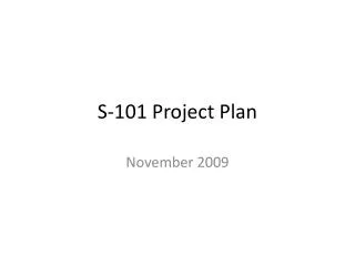 S-101 Project Plan