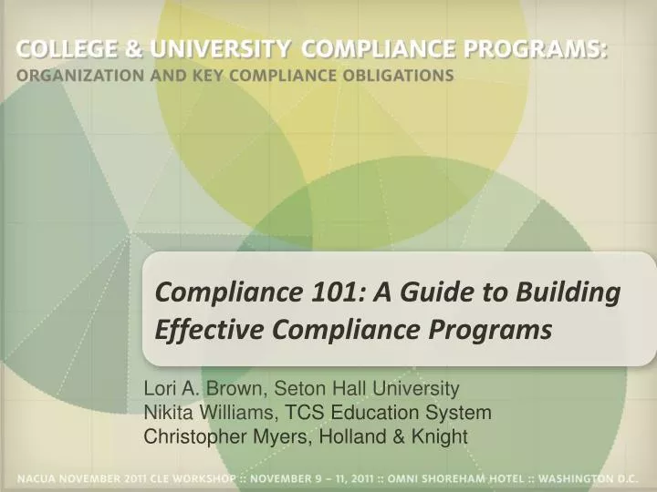 compliance 101 a guide to building effective compliance programs