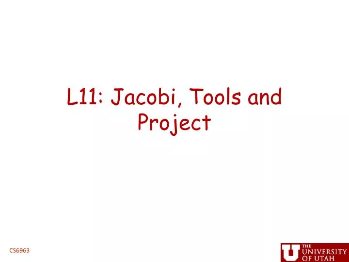 l11 jacobi tools and project