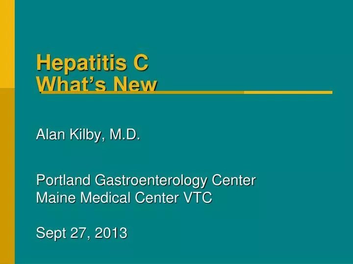 hepatitis c what s new