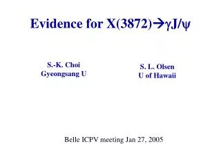 Evidence for X(3872) ? g J/ y