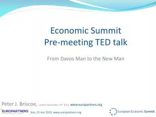 Economic Summit Pre-meeting TED talk