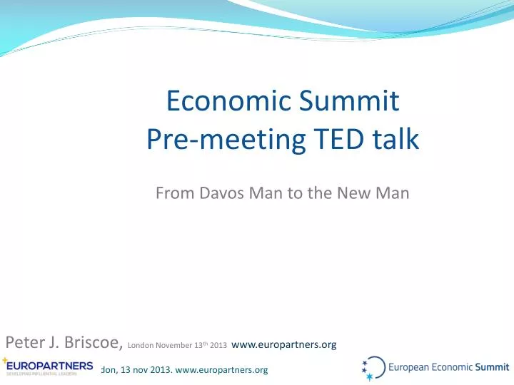 economic summit pre meeting ted talk