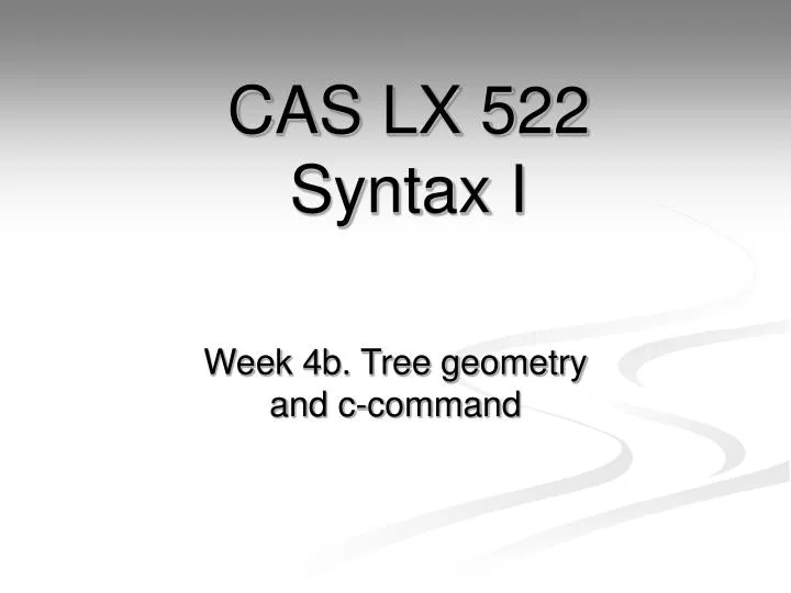 cas lx 522 syntax i