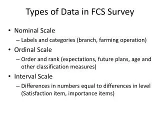 Types of Data in FCS Survey