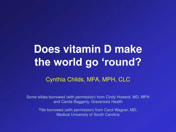 does vitamin d make the world go round