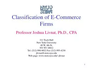 Classification of E-Commerce Firms
