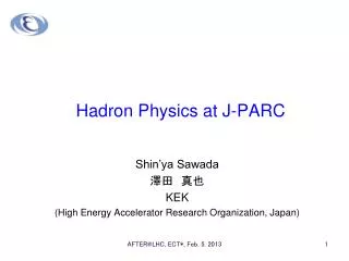 Hadron Physics at J-PARC
