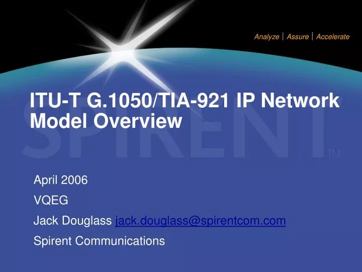 itu t g 1050 tia 921 ip network model overview
