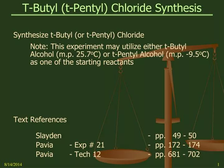 t butyl t pentyl chloride synthesis
