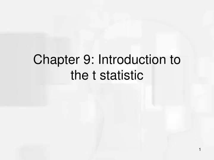 chapter 9 introduction to the t statistic