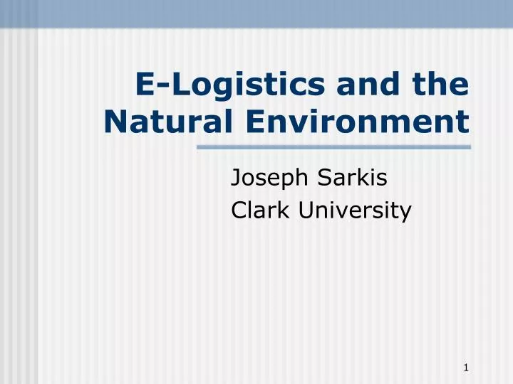e logistics and the natural environment