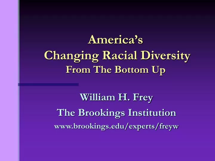 america s changing racial diversity from the bottom up