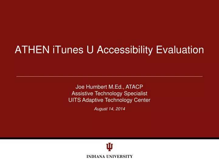 athen itunes u accessibility evaluation