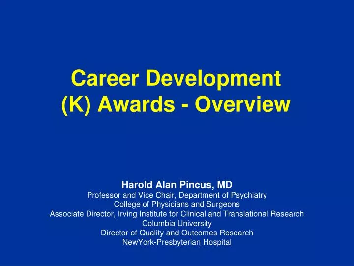 career development k awards overview