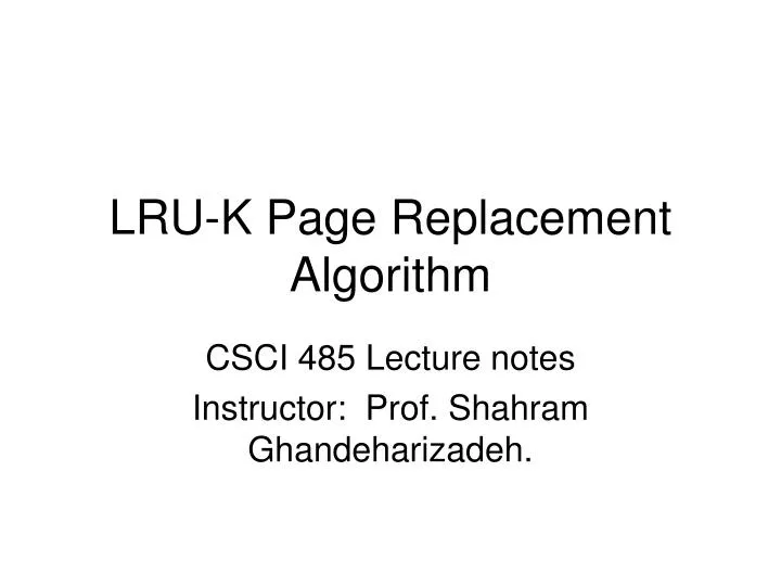 lru k page replacement algorithm