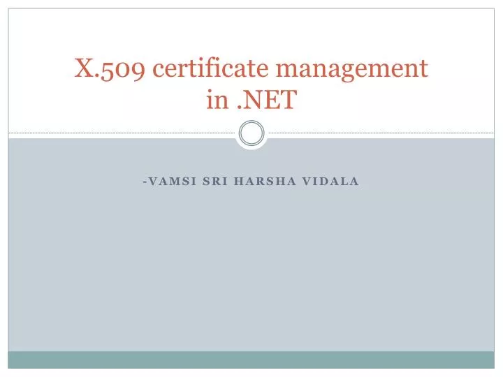 x 509 certificate management in net