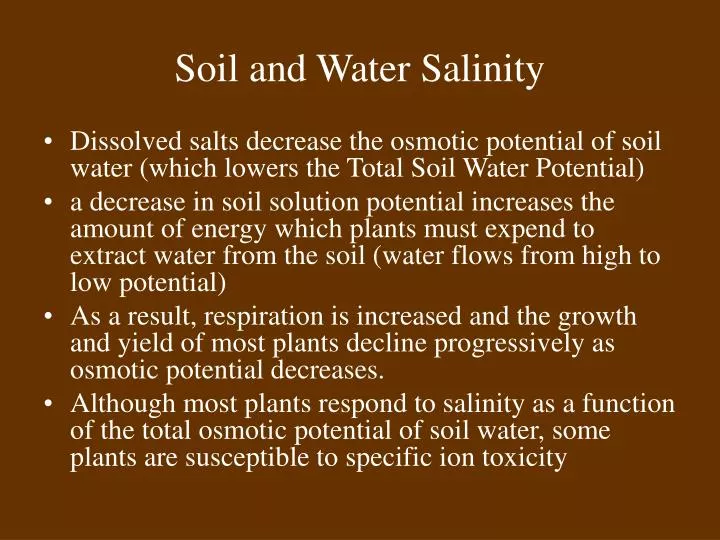 soil and water salinity
