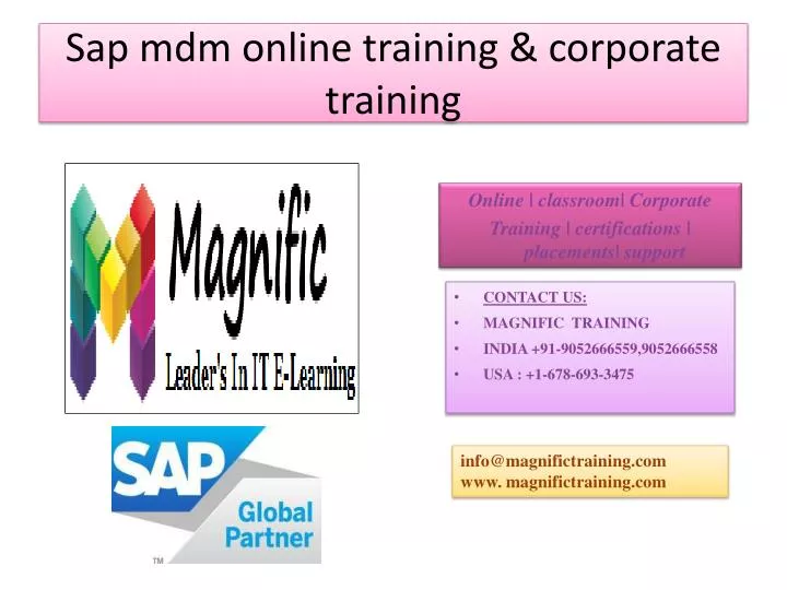 sap mdm online training corporate training