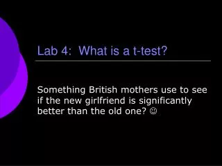 Lab 4: What is a t-test?