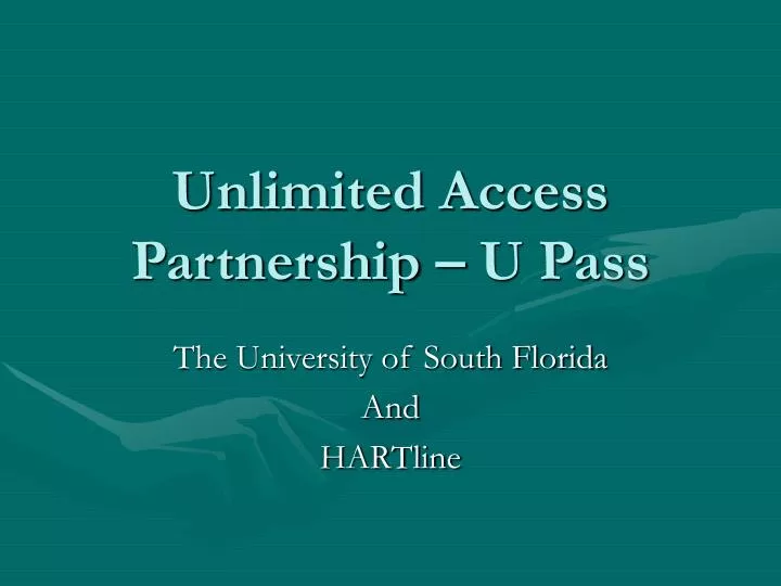 unlimited access partnership u pass