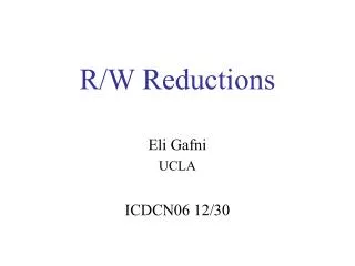 R/W Reductions