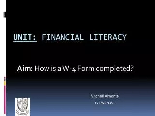 Unit: Financial literacy