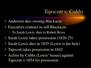 Tapscott v. Cobbs
