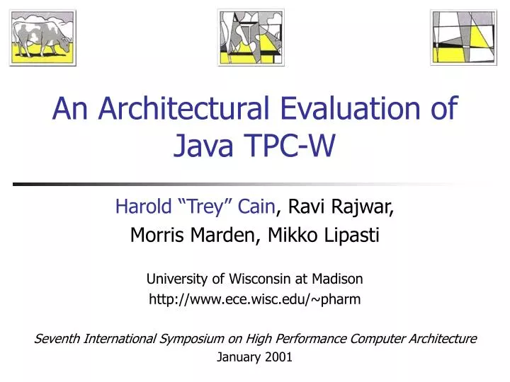 an architectural evaluation of java tpc w
