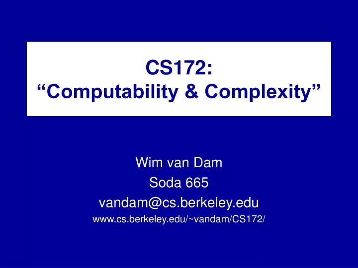 cs172 computability complexity