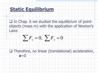 Static Equilibrium