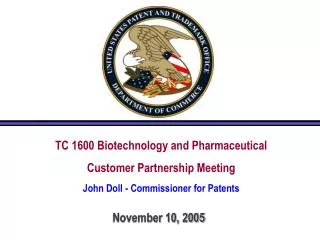TC 1600 Biotechnology and Pharmaceutical Customer Partnership Meeting
