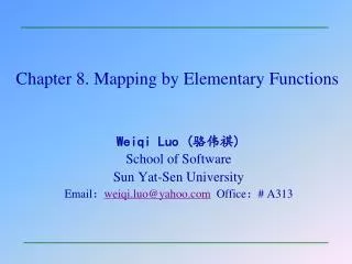 Chapter 8. Mapping by Elementary Functions