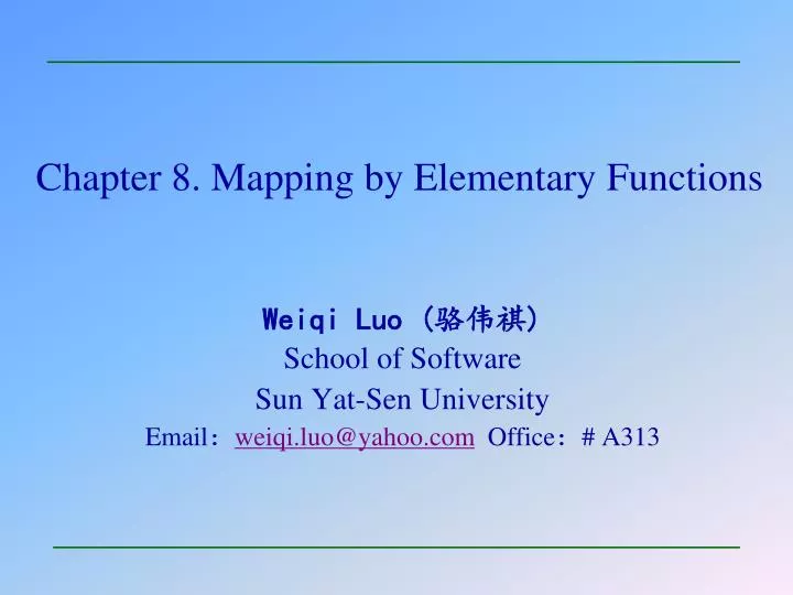 chapter 8 mapping by elementary functions