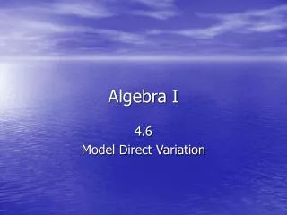 Algebra I