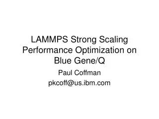 LAMMPS Strong Scaling Performance Optimization on Blue Gene/Q