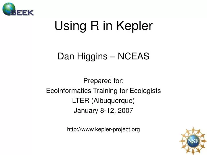 using r in kepler