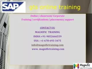 sap gts online training USA UK and Canada