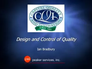 Design and Control of Quality