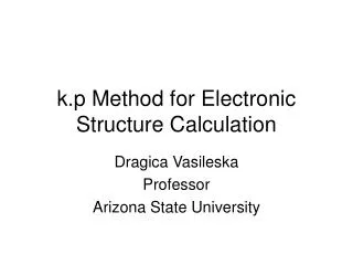 k.p Method for Electronic Structure Calculation