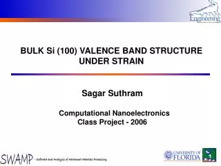 BULK Si (100) VALENCE BAND STRUCTURE UNDER STRAIN
