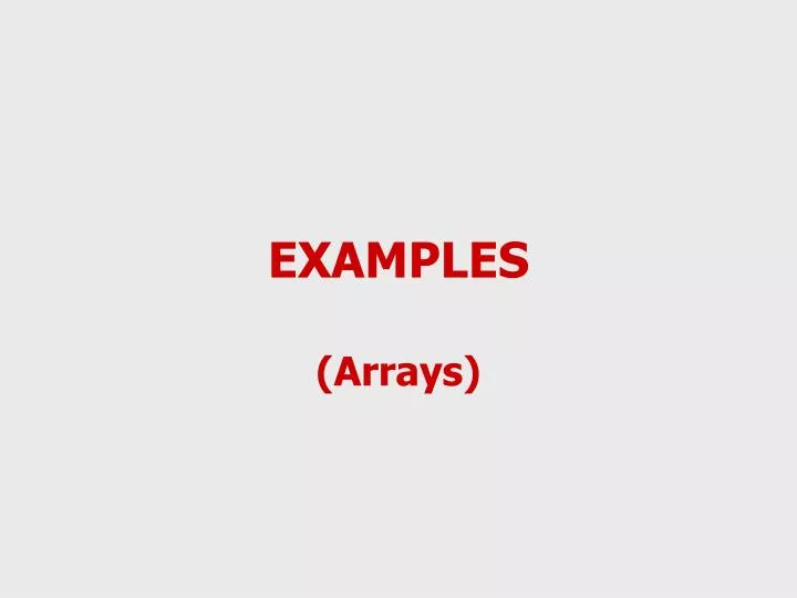 examples arrays
