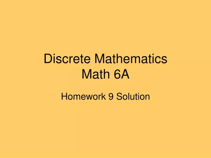 discrete mathematics math 6a