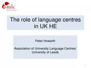 The role of language centres in UK HE