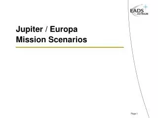 Jupiter / Europa Mission Scenarios