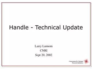 Handle - Technical Update