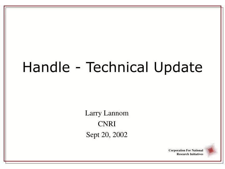 handle technical update
